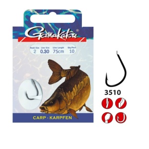 Carlige legate Gamakatsu BKD 3510F Carp (10 buc.)