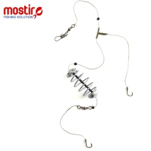 Montura Mostiro arc cu teu, 2 plumbi si fir textil (2 ace)