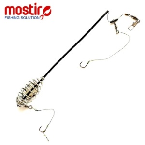 Montura Mostiro tip arc cu tija, plumb lateral, fir textil si fir de par (2 ace)