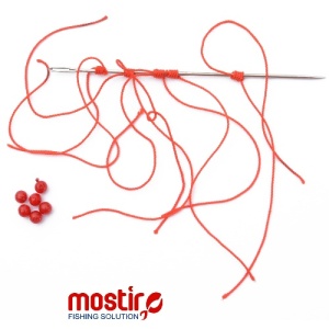 Opritoare Mostiro fir textil si bilute, L (6 buc.)