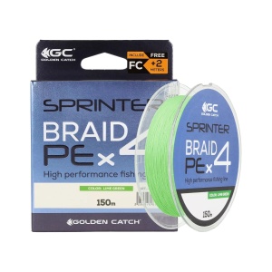 Fir textil Golden Catch Sprinter Braided Line PE X4, Lime Green