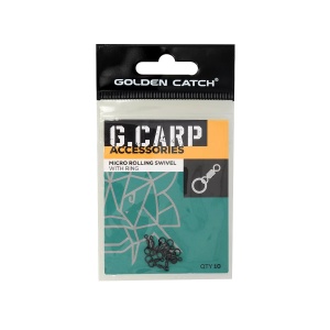 Micro-vartej cu anou Golden Catch G.Carp Micro Rolling Swivel with Ring (10 buc.)