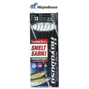Taparine Hayabusa Smelt Sabiki Green&Blue Wooly (6 buc.)