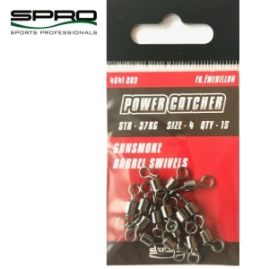 Vartej cilindric SPRO Power Catcher Gunsmoke Barrel Swivel (15 buc.)