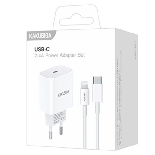 KAKU-Incarcator Retea + Cablu Lightning, 1, 1xUSB-C