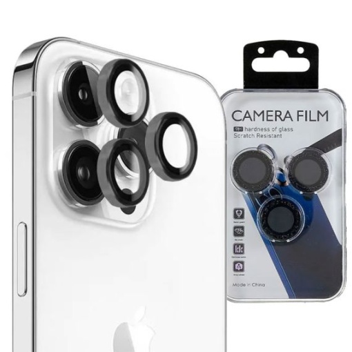 Folii LENS Guard, iPhone 15 Pro / 15 Pro Max, KIT lentile individuale, BLACK