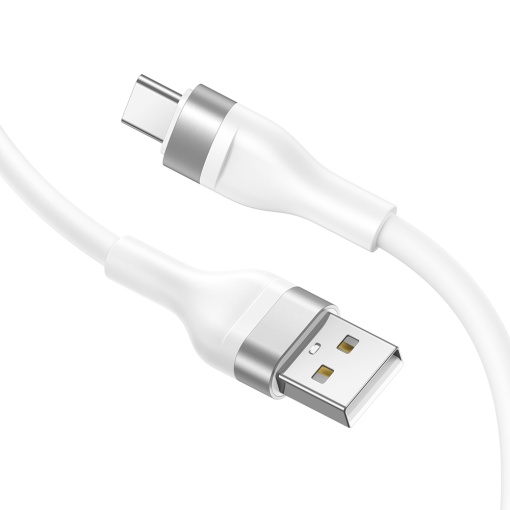 Cablu de date Lito - Data Cable (LD02) - USB to Type-C Fast Charging, 60W, Tangle-free, 1.2m - White
