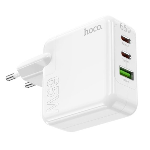 Incarcator auto Retea, 65W, 2xUSB-C, 1xUSB-A, PD, QC 3.0, WHITE