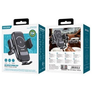 Suport Auto cu incarcare Wireless, 15W AutoGravity, BLACK - Img 1