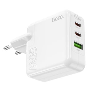 Incarcator auto Retea, 65W, 2xUSB-C, 1xUSB-A, PD, QC 3.0, WHITE - Img 1