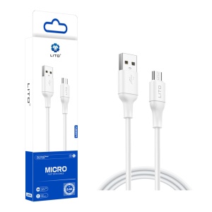 Cablu de date Lito - Data Cable (LD06) - USB to Micro-USB, PVC, 1m - White - Img 1