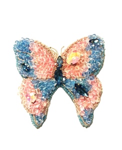 Brosa Butterfly, roz - bleu