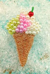 Brosa Ice cream, cristale, handmade - Img 4