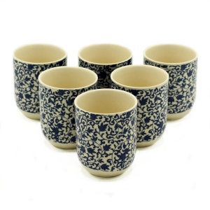 Cești de ceai din ceramică, albastru – 190 ml