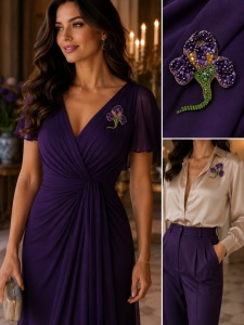 Royal Iris – Broșă Handmade cu Cristale - Img 2