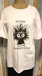 Tricou alb din bumbac „It’s Fine – Everything Is Fine” - Img 2