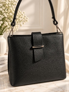 Geanta din piele naturala "Lady" , neagra