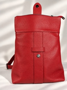 Rucsac Corina, piele naturala, rosu - Img 2