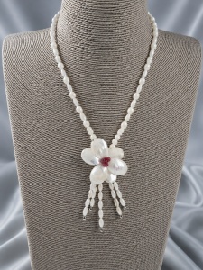 Colier handmade cu Sidef natural – Floare elegantă - Img 2