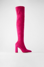 ZRA PinkLongBootsBoots - Img 1