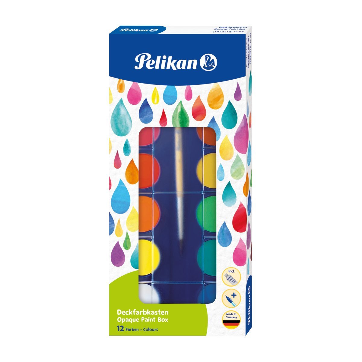 Acuarele Pelikan 12/set +pensula+tub alb