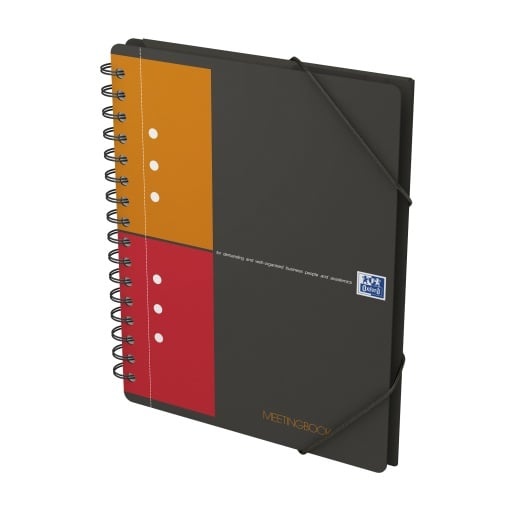 Agendă Oxford Internațional Meeting Book, A5+ 80 file, hârtie Optik 90g/mp, spiră dublă, scribzee, pătrățele, culoare gri - 1 | YEO