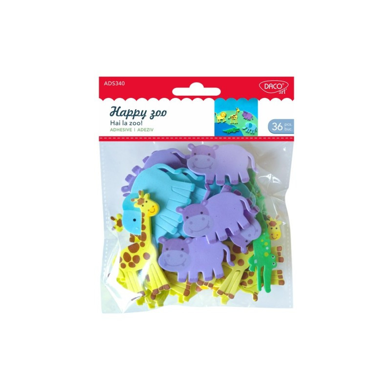 Animale de la zoo spuma autoadeziva, Hai la Zoo - Accesorii craft Daco