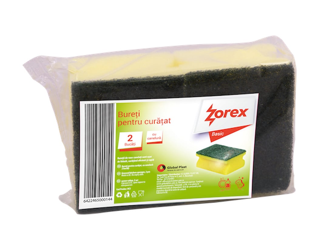Bureți cu canelură Zorex Basic, 2 bucăți/set