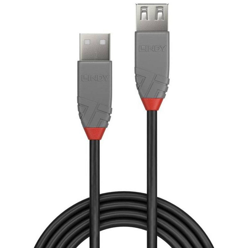Cablu Lindy 1m USB 2.0 Type A Ext, Anthr - 1 | YEO