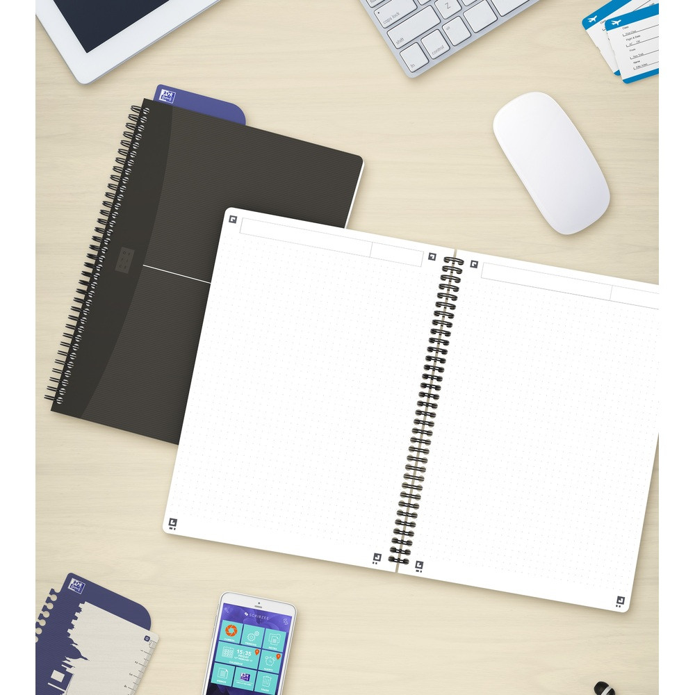 Caiet cu spirala B5, OXFORD Office Essentials, 90 file - 90g/mp, Scribzee, coperta carton - punctat - 2 | YEO
