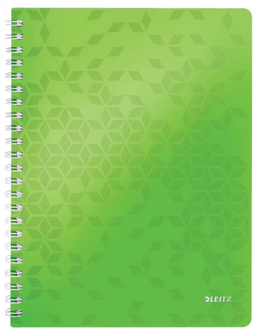 Caiet de birou Leitz WOW, PP, FSC, reciclabil, A4, 80 coli, cu spira, dictando - 2 | YEO