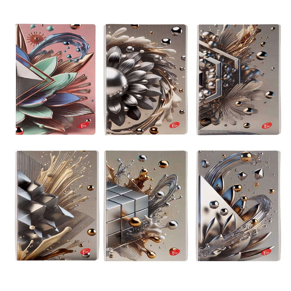 Caiet Design 3D arts, A5, 48 file, hârtie 80gr./mp, copertă carton 300gsm, pătrățele