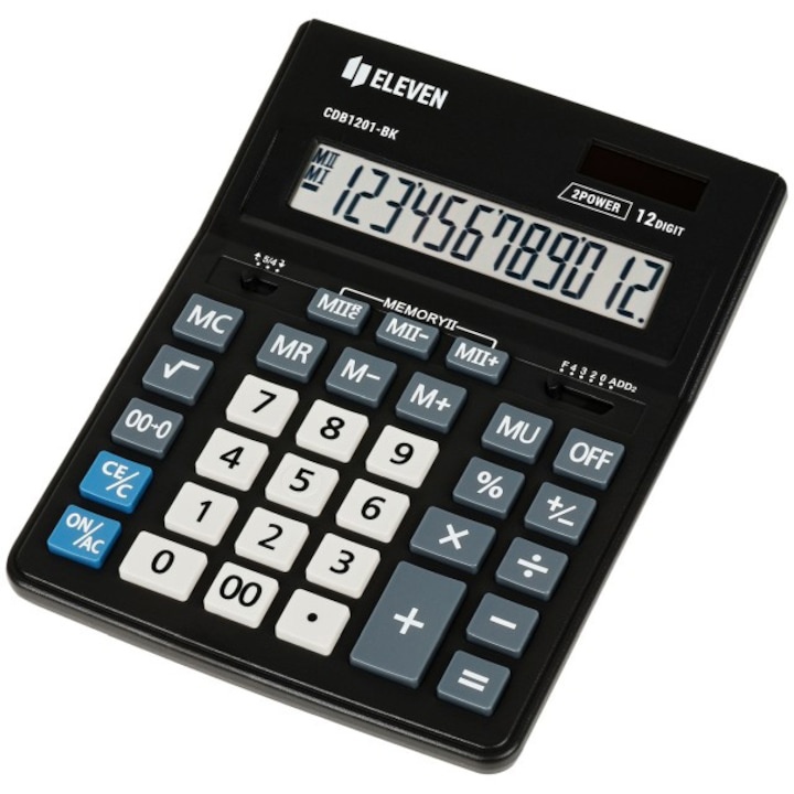 Calculator de birou Eleven CDB1201-BK, 12 digits, 205 x 155 x 35 mm