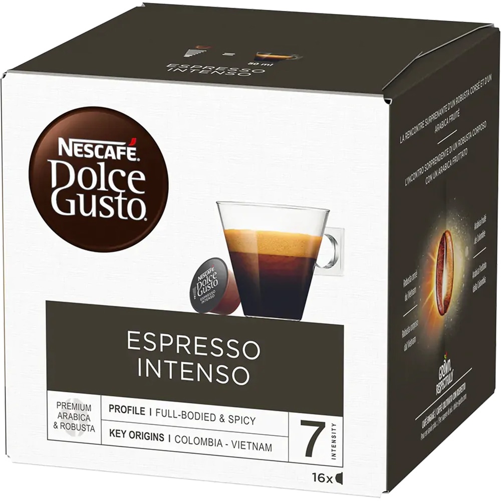Capsule cu cafea Nescafe Dolce Gusto Espresso Intenso, 16 capsule, 112g.