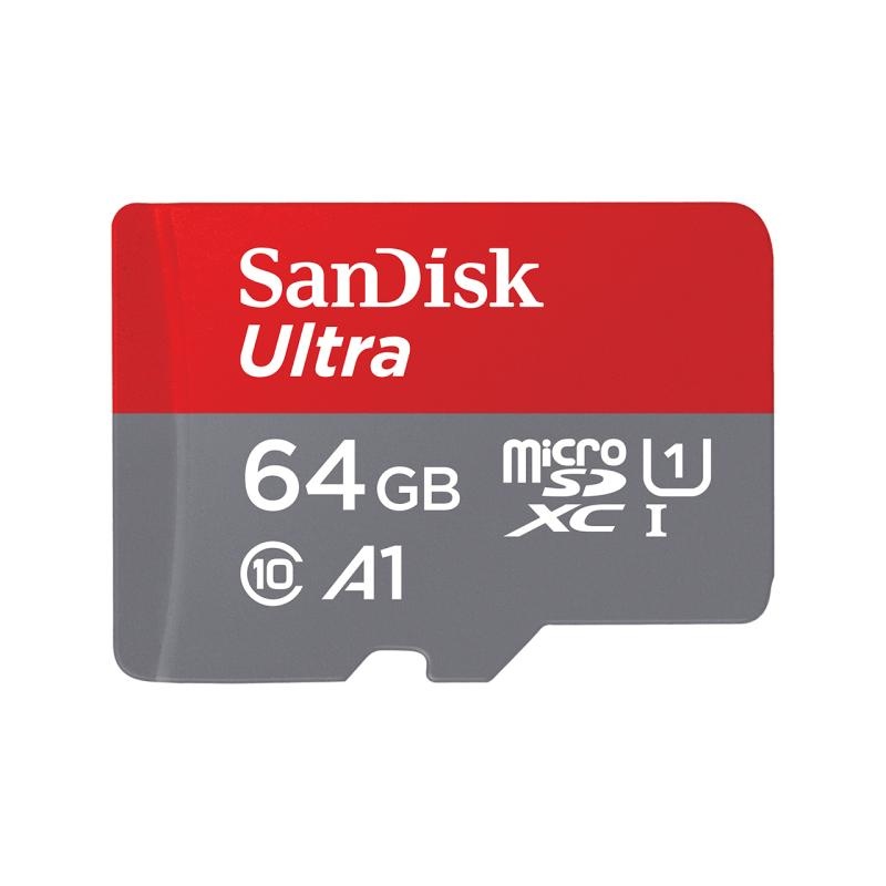 Card de memorie SanDisk Ultra MicroSDXC, 64GB, UHS-I, Class 10, 80MB/s + Adaptor - 1 | YEO