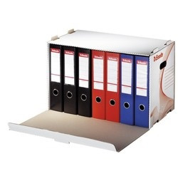 Container arhivare bibliorafturi carton ondulat Esselte alb cu deschidere laterală 525 x 338 x 306 mm