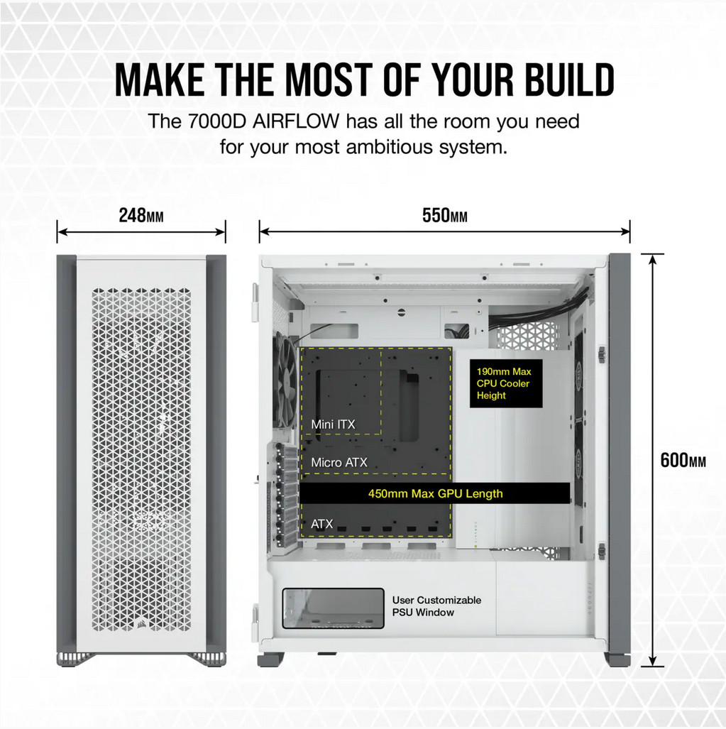 CR Case 7000D AIRFLOW Full-Tower White - 3 | YEO