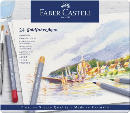 CREIOANE COLORATE AQUARELLE 24 CULORI GOLDFABER CUT. METAL FABER