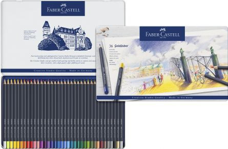 Creioane colorate Faber-Castell Goldfaber, 36 culori, cutie metal - 2 | YEO