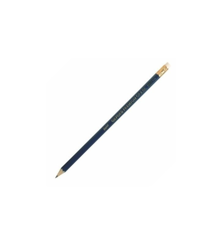 Creion grafit HB cu gumă de șters Helix Oxford, corp hexagonal, bleumarin - 1 | YEO