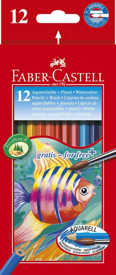 Culori Faber Castell 12/set acuarela + pensula