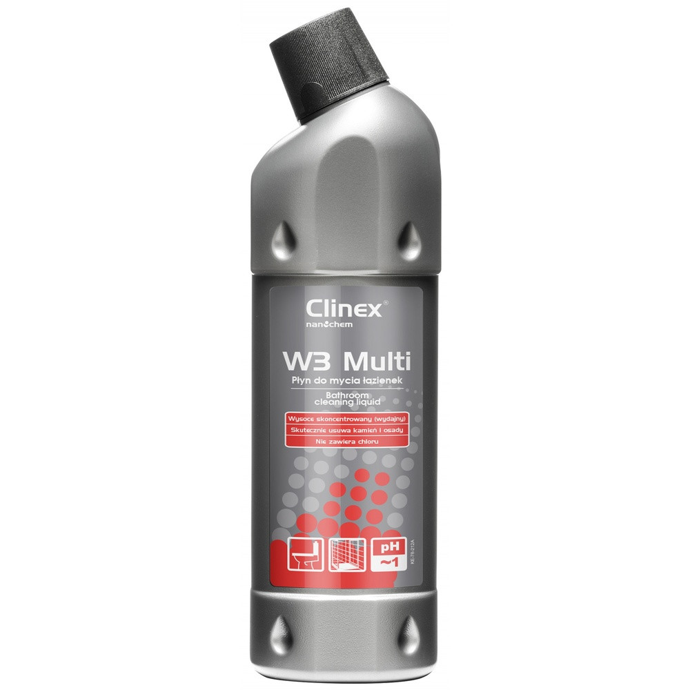 Detergent lichid, concentrat, pentru curățarea toaletelor și a băilor Clinex W3 Multi, 1L