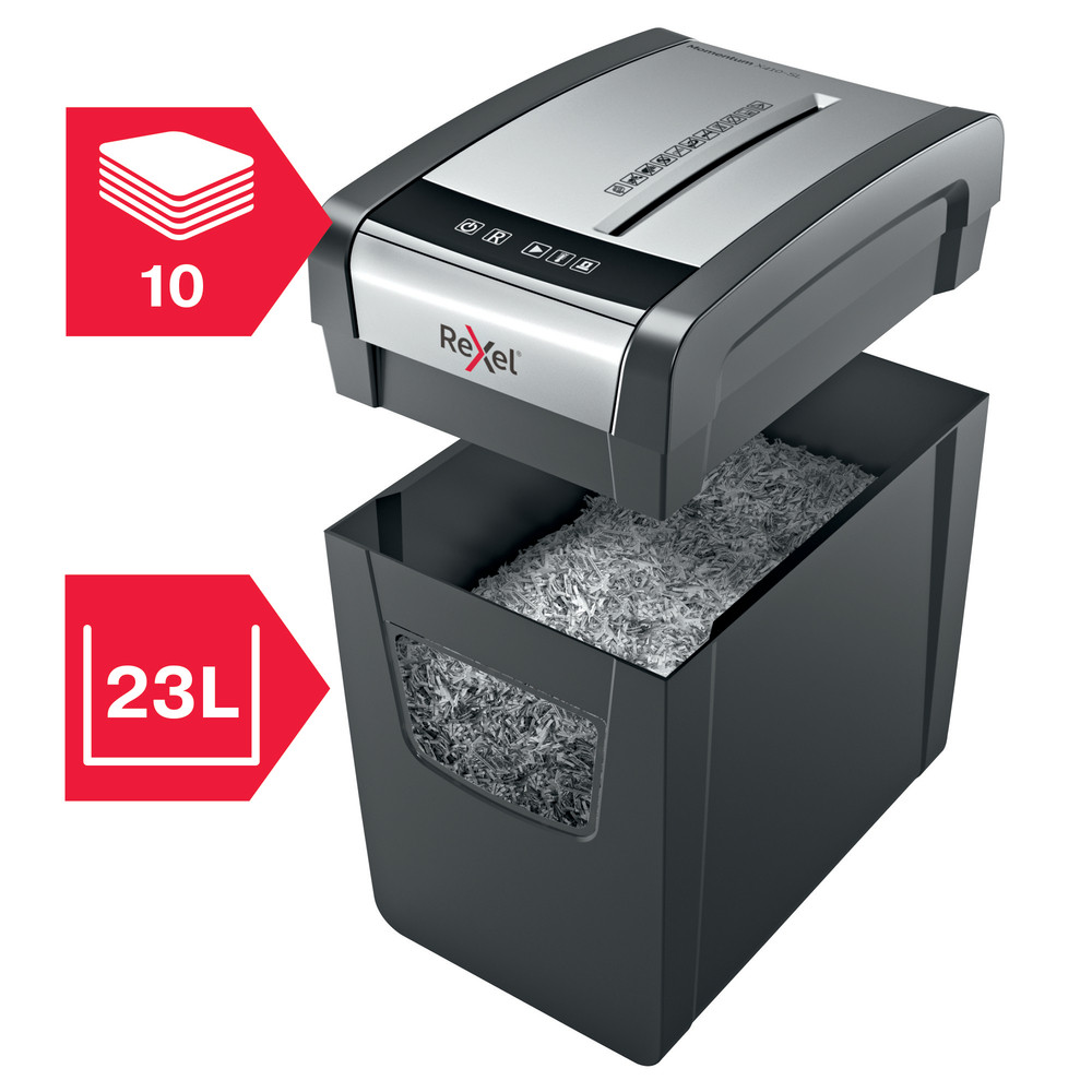 Distrugator documente REXEL MOMENTUM subtire X410-SL, 10 coli, P4, cross-cut (confeti) - 3 | YEO