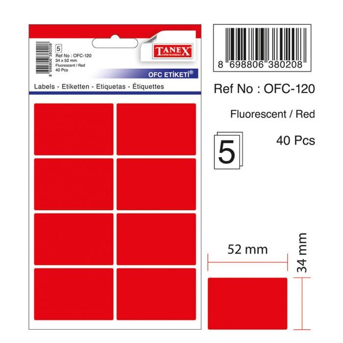 Etichete autoadezive color Tanex, 40 Buc/Set