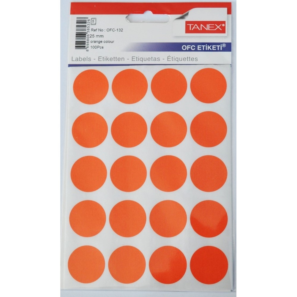 Etichete autoadezive color Tanex, D25 mm, 100 buc/set - 3 | YEO