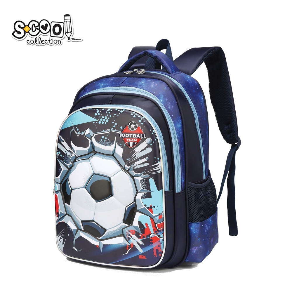 Ghiozdan băieți neechipat S-COOL 3D Football, 41x31x24 cm - 1 | YEO