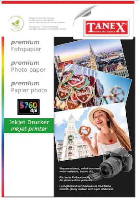 Hârtie foto lucioasă Tanex A4,180gsm, 25 coli/top