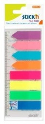 Index plastic transparent neon, 45x12mm, 8x25 file/set+index săgeată