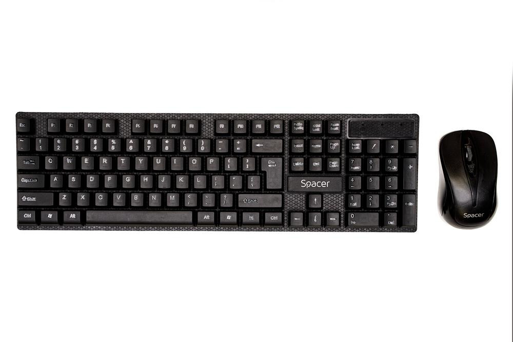 KIT Tastatura si Mouse Spacer SPDS-1100 fara fir, USB, tastatura wireless + mouse wireless, black, „SPDS-1100” - 2 | YEO