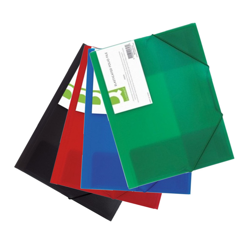 Mapa plastic cu elastic pe colțuri Q-Connect A4 400 microni transparentă